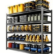 5-Tier Garage Shelving, Heavy Duty Storage Shelves, Adjustable Metal Shelf Unit, Utility Organizer Rack for FESTIVAL, Basement, Warehouse, Garage, Black