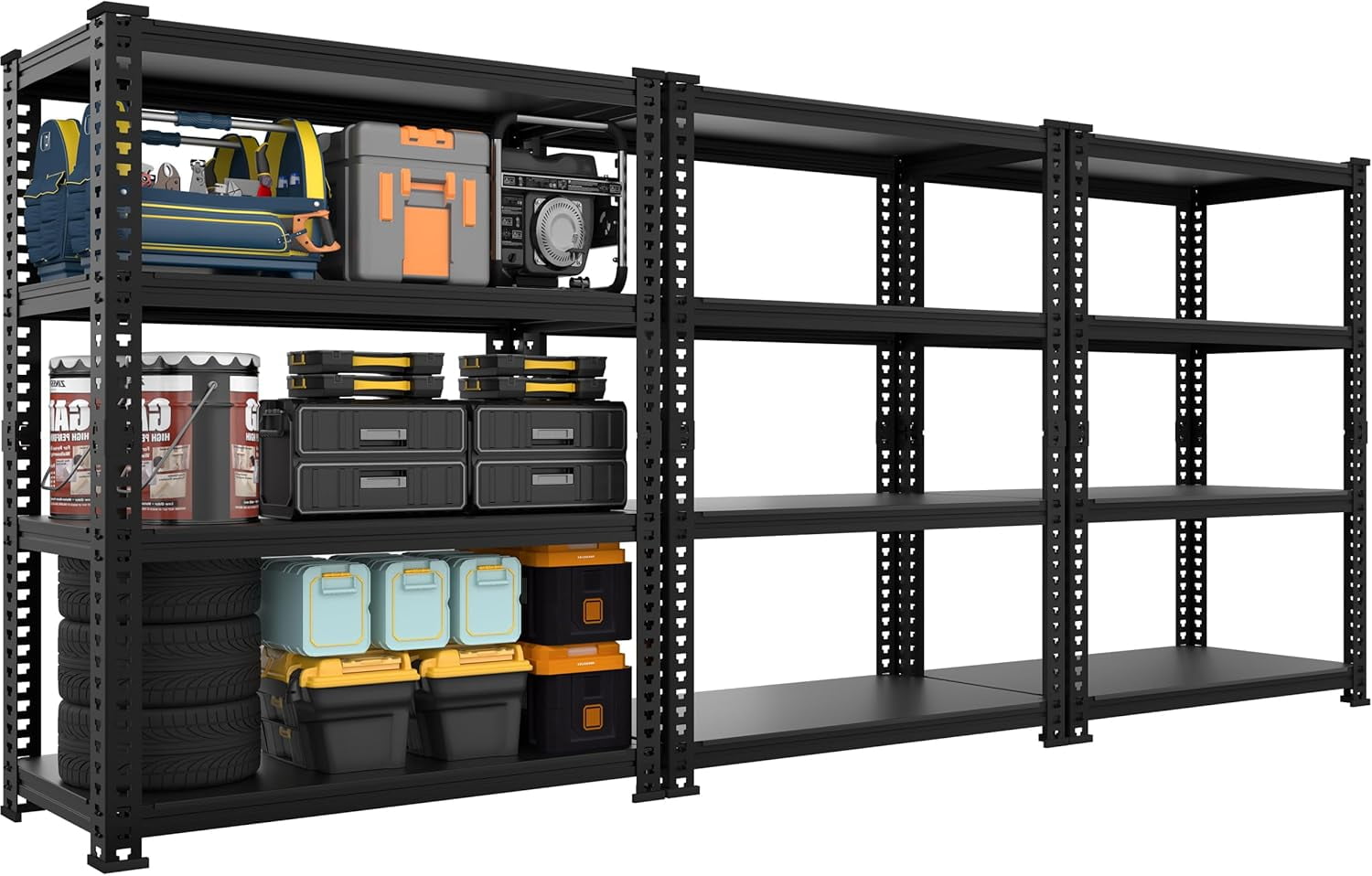 5 Tier Garage Storage Shelves - Adjustable Heavy Duty Metal Shelving ...