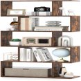 5Tier Geometric Bookcase 62.5\u201D Freestanding Room Divider