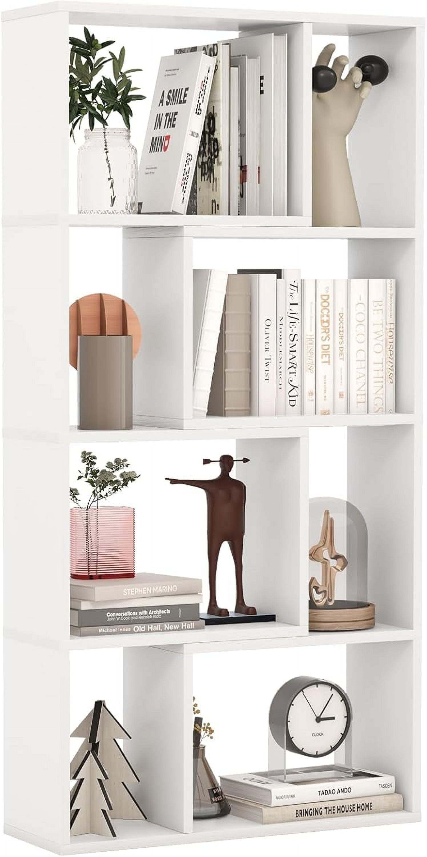 5 Tier Geometric Bookshelf 48\u201DH Freestanding 8Cube Open Bookcase