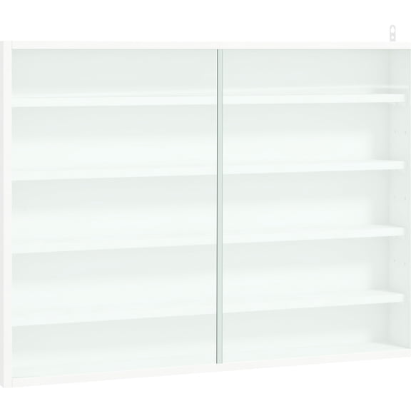 5-Tier Glass Display with 2 Doors / Present Various Small Objects / Full-Size Glass Doors for Unobstructed View