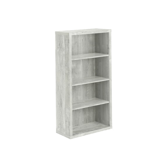 5 Tier Grey Laminated Bookcase, Modern Industrial Storage Shelf for Living Room & Office