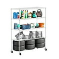 5Tier Heavy Duty Adjustable Shelving Unit on Wheels White Garage