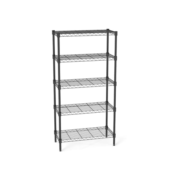 5-Tier Heavy-Duty Adjustable Wire Shelving Unit Rust-Resistant Storage Rack