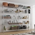 thumbnail image 1 of 5-Tier Heavy Duty Chrome Shelving Unit, Adjustable Metal Storage Rack with Leveling Feet, 58" W x 14" D x 71" H, Commercial Grade Display Shelf for Kitchen Garage Pantry, 1 of 10