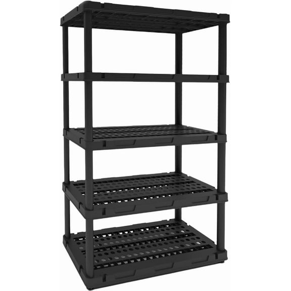 5-Tier Heavy-Duty Freestanding Plastic Storage Shelves Organizer, A-Frame Vertical Space-Saving Rack for Garage and Basement, 72.44" H