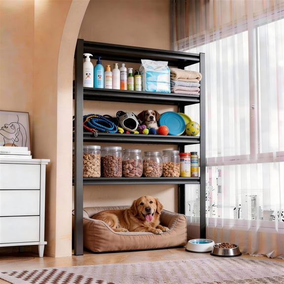 5-Tier Heavy Duty Garage Shelving, Adjustable Metal Storage Rack | Industrial Strength Shelves for Basement, Warehouse, Pantry, Garage & Closet Organization | 36" W x 18" D x 78" H