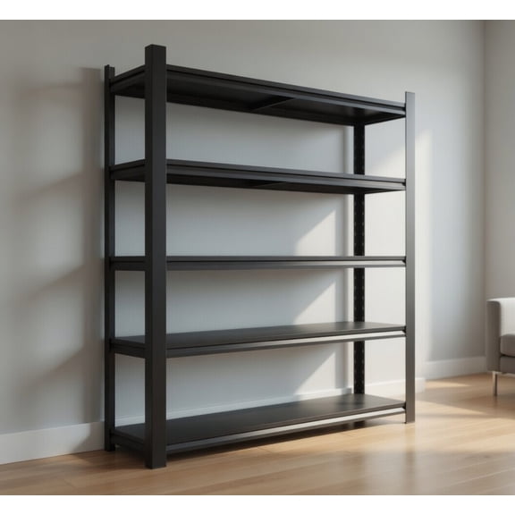 5-Tier Heavy Duty Garage Shelving Unit, 2500 Lbs Load Capacity Adjustable Steel Storage Shelves, 72"H x 40"W x 18"D Freestanding Metal Rack for Garage, Workshop, Basement & Warehouse Organization