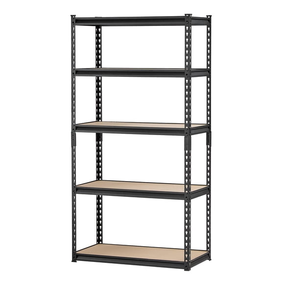 5 Tier Heavy Duty Garage Storage Rack 2000 lbs Capacity Adjustable Metal Shelves 16x32x62.8 Inches Black for Kitchen Warehouse Basement