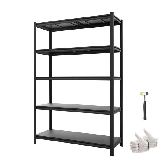 5-Tier Heavy Duty Garage Storage Shelving, 2500 Lbs Load Capacity, 48.43"W x 18.31"D x 71.38"H Adjustable Metal Utility Rack for Warehouse Basement Kitchen