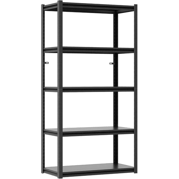 5-Tier Heavy Duty Metal Garage Shelving, 2000lbs Capacity, 15.8"D x 31.5"W x 63"H, Industrial Style, Adjustable & Rust-Resistant Shelves for Garage & Warehouse Storage