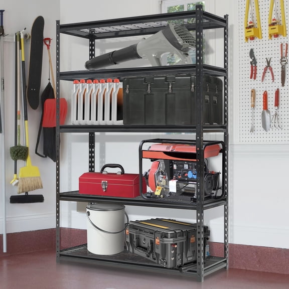 5-Tier Heavy Duty Metal Shelving, 73" H x 48" W x 18" D, 2200 LBS Capacity Adjustable Storage Rack, Industrial Shelves for Garage, Warehouse, Basement & Workshop