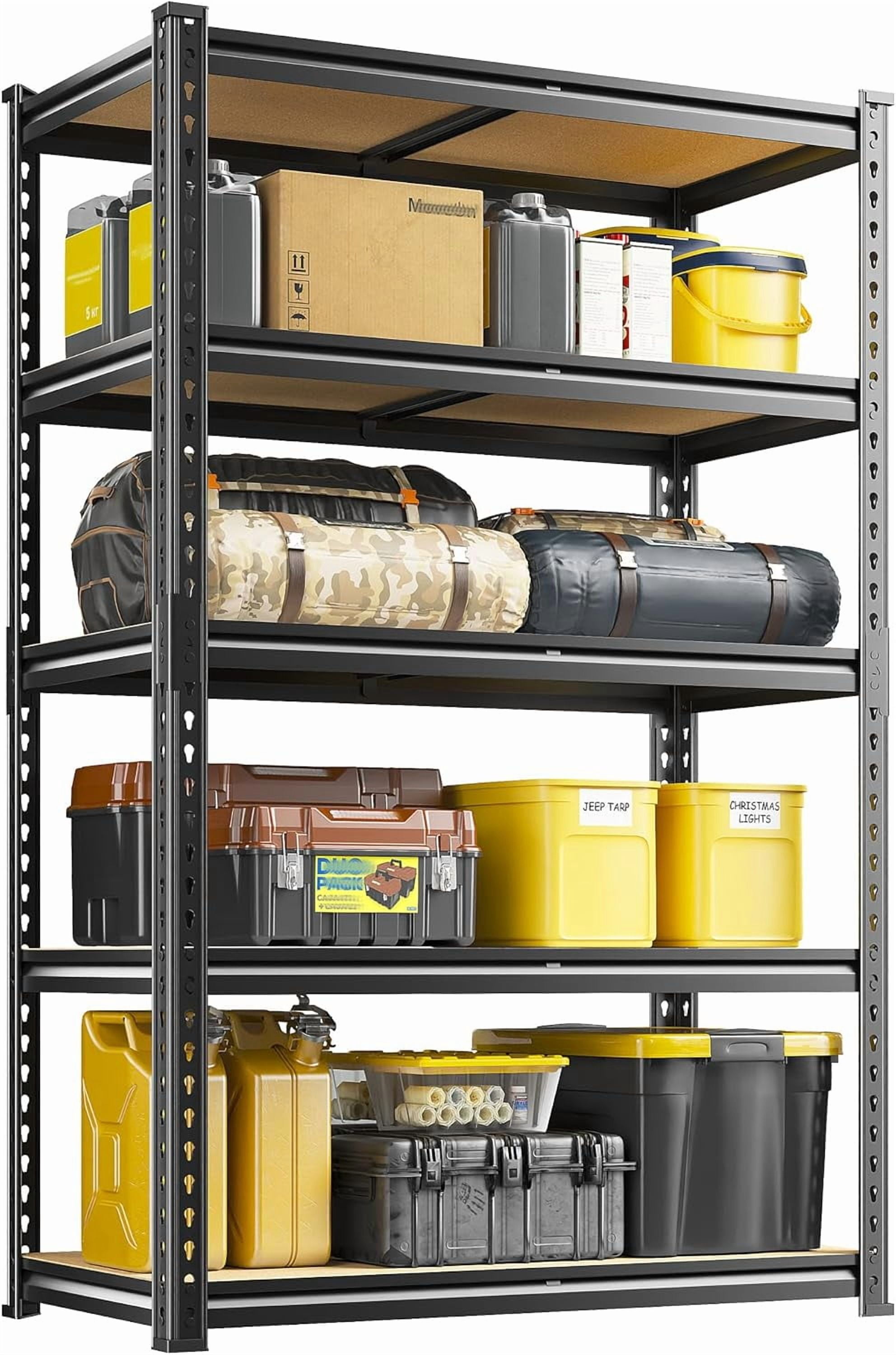 Work Shop Rack Box 5-Tier Heavy-Duty Metal Shelving Unit – Boltless, Adjustable Storage ...