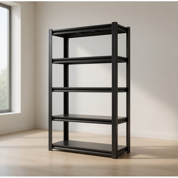 5-Tier Heavy Duty Metal Storage Shelving Unit, 61.6" H×28" W×12" D, 3000 LBS Load Capacity, Adjustable Height Garage Shelves for Warehouse, Pantry, Kitchen, Laundry & Basement