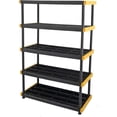 thumbnail image 1 of 5-Tier Heavy Duty Plastic Storage Shelves that Support up to 200lbs/shelf, Organization and Storage, Weather-Resistant Design, Easy Assembly (72”H x 48”W x 20”D), 1 of 8