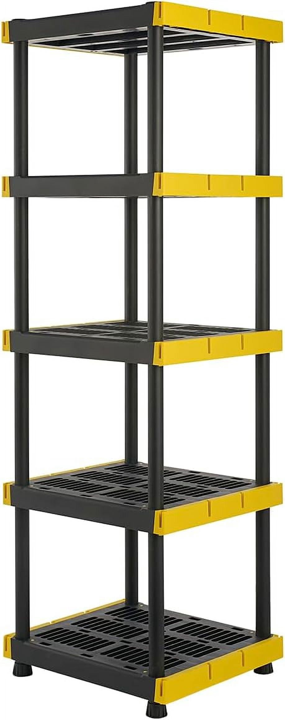 5-Tier Heavy Duty Plastic Storage Shelving Unit, 100lbs/shelf (72”H x ...
