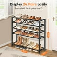 thumbnail image 1 of 5-Tier Stackable Metal Shoe Rack Black - Large Capacity Storage Organizer, 1 of 5