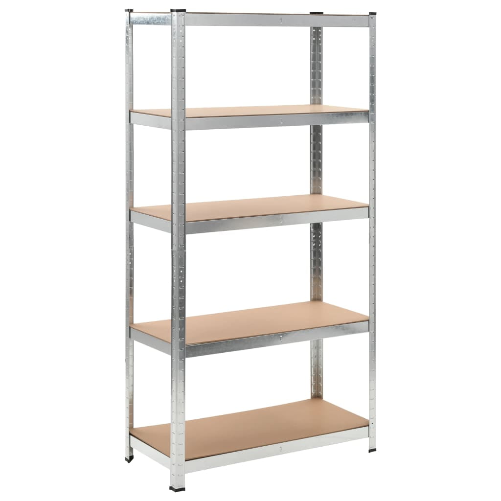 Silver Heavy Duty Adjustable 5-Level Steel Storage Shelves