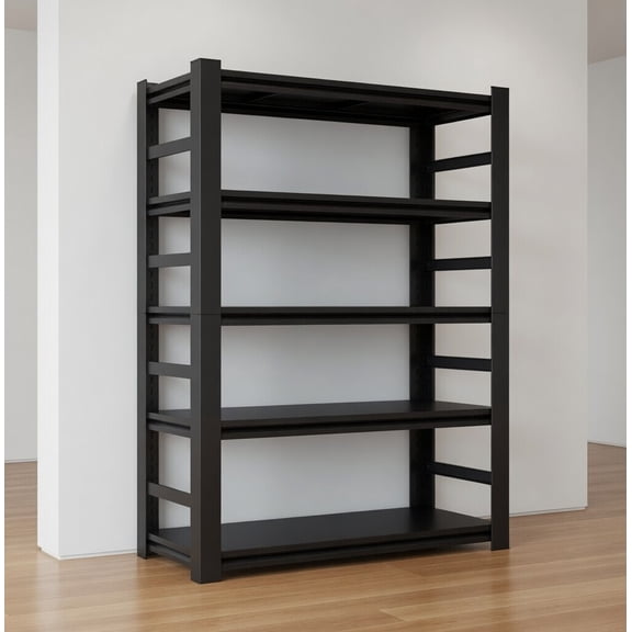 5-Tier Heavy Duty Steel Storage Shelving Unit, 71" H Adjustable Garage Shelves, 3000 lbs Load Capacity, Metal Utility Rack for Warehouse, Basement, Pantry, Laundry Room, Black
