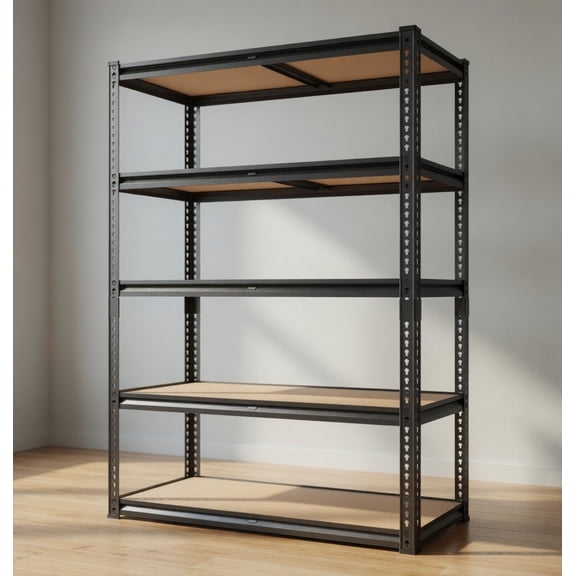5-Tier Heavy Duty Steel Storage Shelving Unit, 72" H x 35.6" W x 16" D, 2250 LBS Total Load, Adjustable Metal Rack with MDF Boards for Garage Warehouse Basement Kitchen