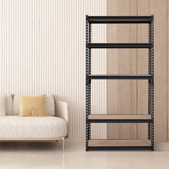 5-Tier Heavy Duty Storage Shelves with 2000 LBS Capacity, Adjustable Metal Shelving Rack for Garage, Kitchen, Pantry, Basement, Bathroom, Laundry Room Organization, 35" D x 18" W x 72" H