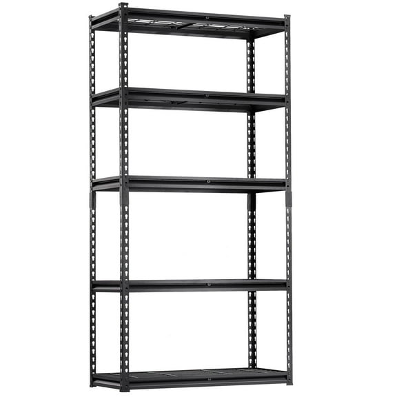 5-Tier Heavy Duty Storage Shelves - 2000 lb Capacity Adjustable Metal Shelving Unit for Garage, Basement, Warehouse - Industrial Strength Steel Wire Rack with Locking Casters