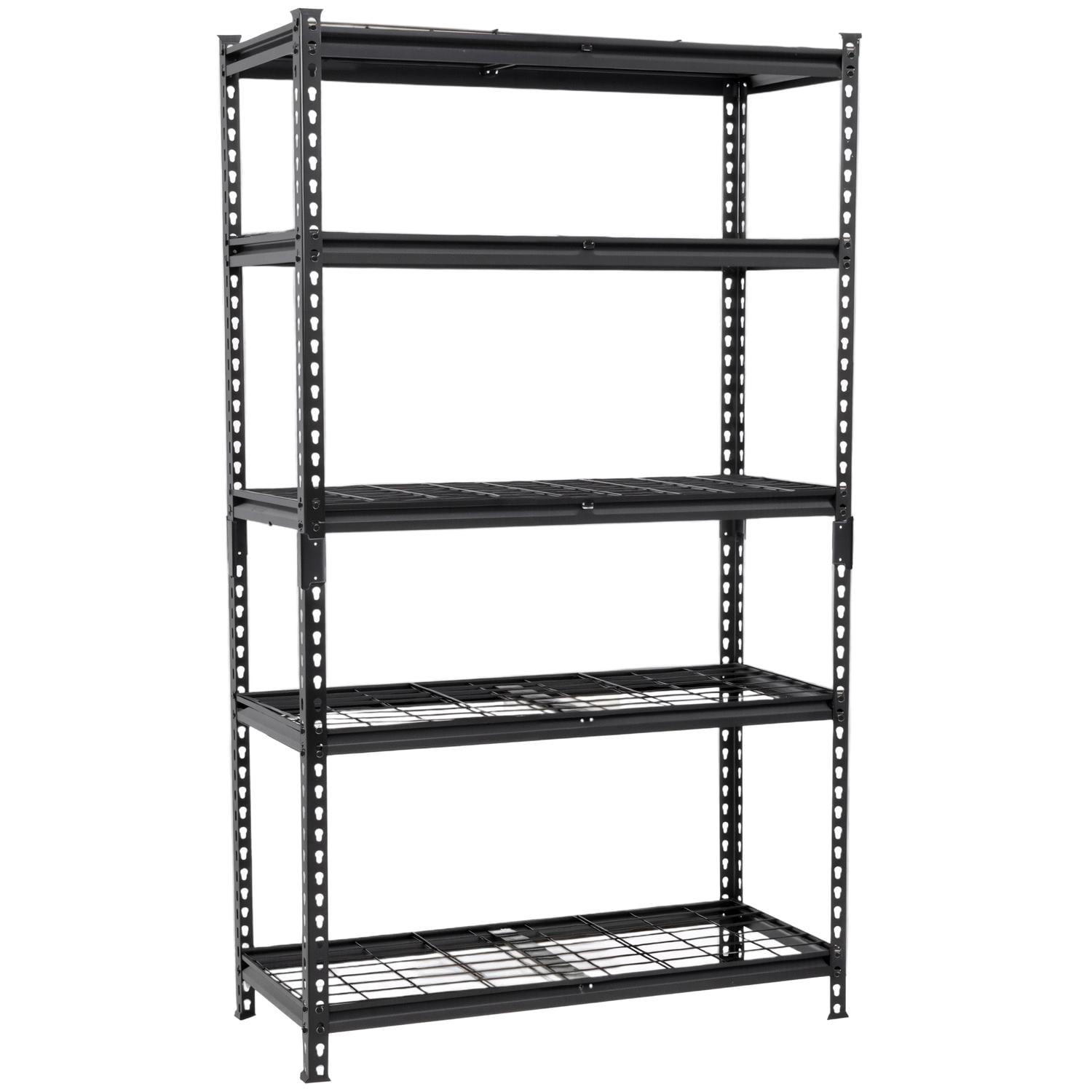 5 Tier Heavy Duty Storage Shelves, Adjustable Steel Shelving Unit, Boltless Assembly for Garage Basement, Black, 36W x 18D x 72H Inches