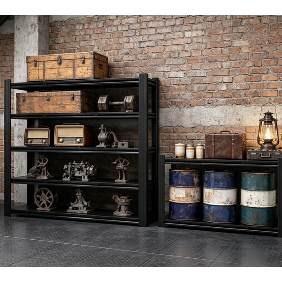 5-Tier Heavy Duty Storage Shelves Unit, Adjustable Metal Garage Shelving, 3500 lbs Garage Storage Industrial Shelves, Storage Racks, Steel Shelf for Shop, Warehouse, Basement