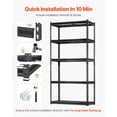 thumbnail image 1 of 5 Tier Heavy Duty Storage Shelves for Garage, Adjustable 2000 lbs Capacity Metal Shelving Unit, Space-Saving Organizer Rack, 1 of 11
