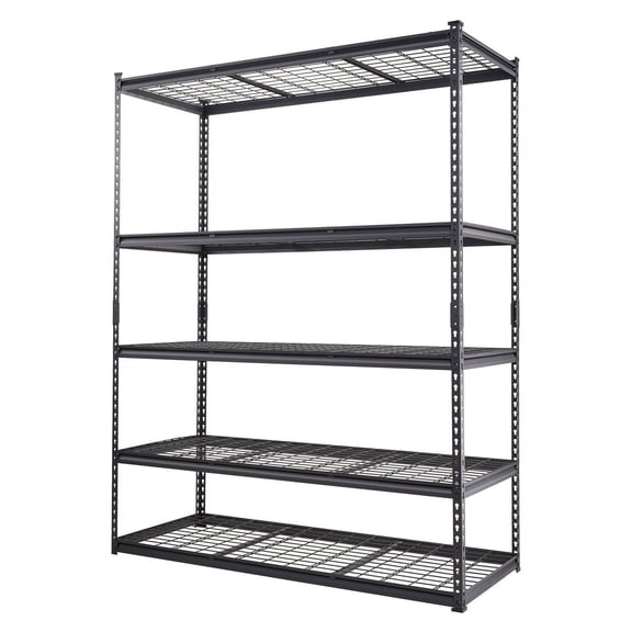 Garage Shelving Unit 5 Tier - Heavy Duty Wire Shelving Racks, 2000 lbs Capacity, Adjustable Metal Shelves - 60x24x78 Inch, Black, for Kitchen, Pantry, Laundry