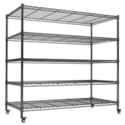 5-Tier Heavy Duty Wire Shelving Unit, 3200 lbs Capacity Rolling Storage Shelves,Metal Shelving 48W x 24D x 72H , Storage Rack for Garage Warehouse