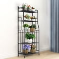 thumbnail image 1 of 5-Tier Iron Tower Shelf Black, 1 of 8
