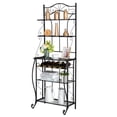 thumbnail image 1 of 5-Tier Kitchen Island Utility Storage Shelves, Microwave Carts On Sale Shelving Unit with Steel Frame, Bakers Rack Kitchen Shelves, Metal Storage Shelves for Kitchen Dining Room Garage, Q14554, 1 of 8