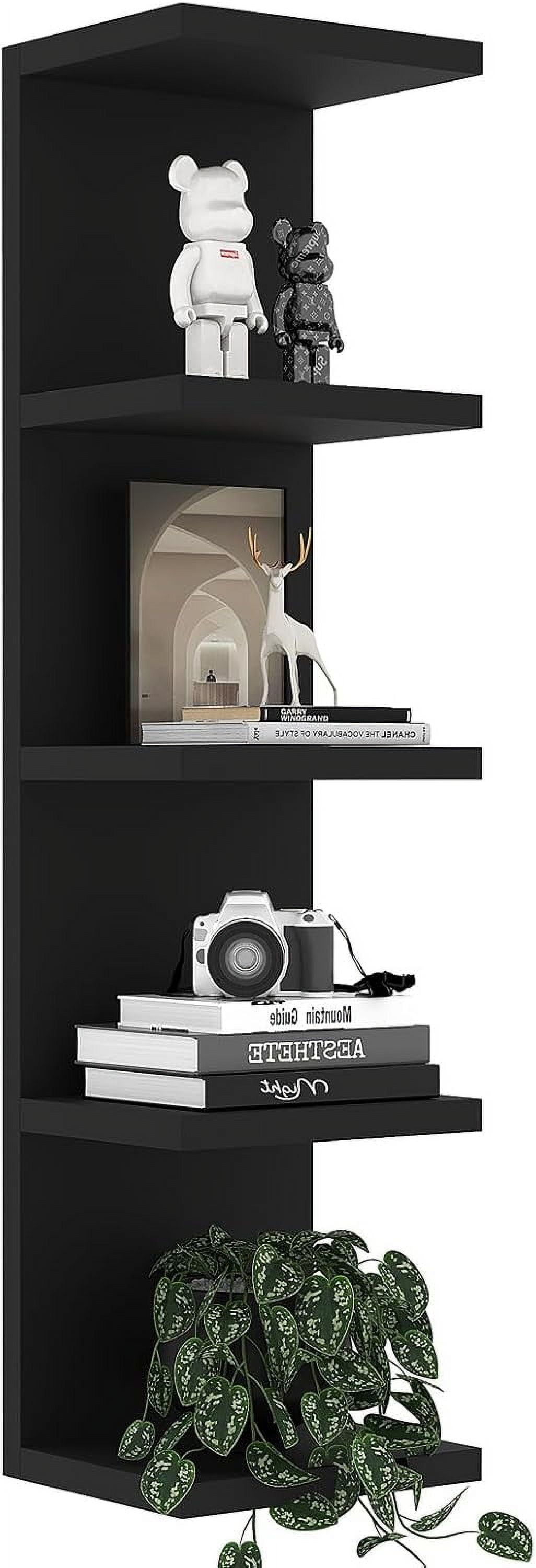 5 Tier Lack Floating Shelf,Set of 2 Black Wall Shelf Unit,Display Shelf ...