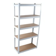 5 Tier Laminated White Metal Shelving Unit Adjustable Garage Storage Utility Rack Heavy Duty Shelves Organization Multipurpose Shelf Warehouse Basement Pantry 29 W x 12 D x 59 H 1Pack