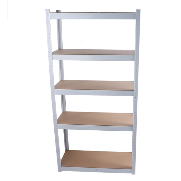 5 Tier Laminated White Metal Shelving Unit Adjustable Garage Storage Utility Rack Heavy Duty Shelves Organization Multipurpose Shelf Warehouse Basement Pantry 29" W x 12" D x 59" H 1Pack