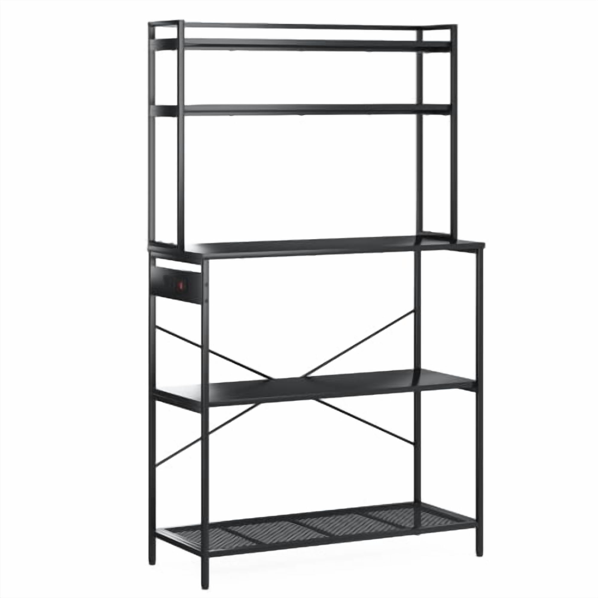 Large Bur Rack 5 Tier Large Bakers Rack with Power Outlets, 39 Inch Microwave Stand ...