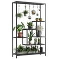 thumbnail image 1 of 5-Tier Large Plant Stand Indoor, 70.9" Tall Metal Plant Shelf with Hanging Hooks, Multi-Purpose Display Rack Flower Bonsai Pots Organizer for Garden, Balcony, Living Room, Black, 1 of 6