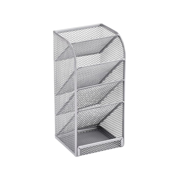 5 Tier Mesh Pen Holder, Metal Desk Organizer, Vertical Marker Organizers, Multifuncation Desktop Caddy Storage Rack for Home Office Supplies