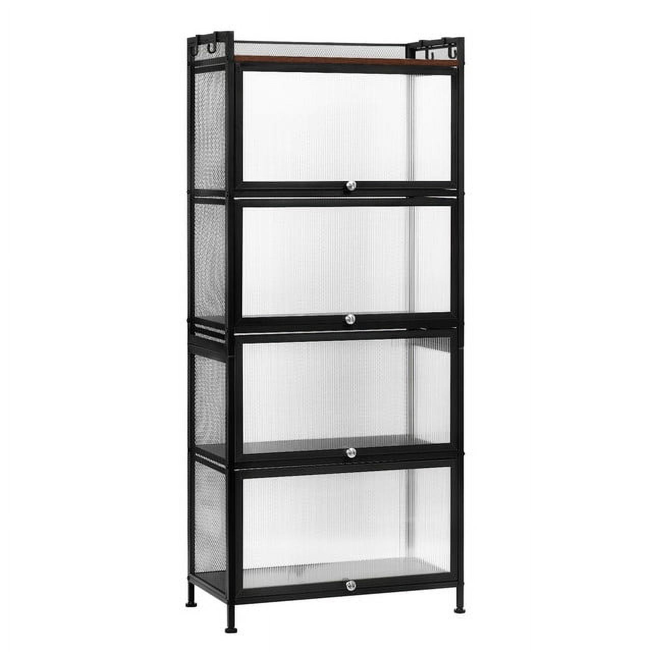 5-Tier Metal Black 23.62" Microwave Rack Storage Cabinet