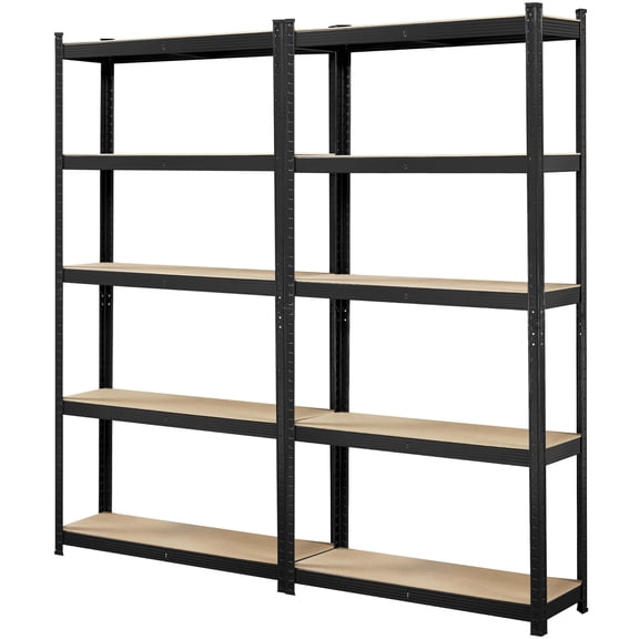 5 - Tier Metal Garage Storage Shelves for Workshop Warehouse,Heavy-Duty Adjustable Standing Shelf Units for Organizing Tools and Supplies,Black