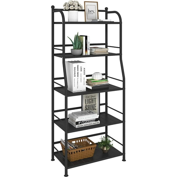 5 Tier Metal Shelf Storage Shelves Living Room Bookshelf Bathroom