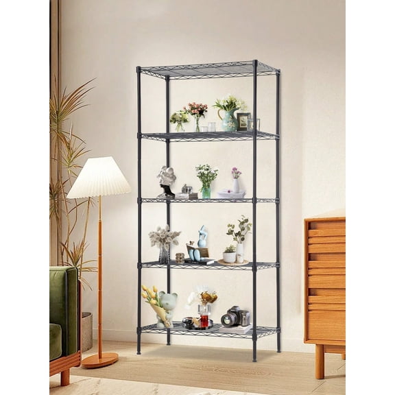 5-Tier Metal Shelves For Storage Wire Shelf Storage Shelves Shelving Unit NSF-Certified,Garage Storage Shelf Metal Shelf Rack Storage Rack Wire Shelving Rack For Restaurant Pantry Kitchen