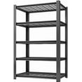 thumbnail image 1 of 5 Tier Metal Shelving Unit, Adjustable Storage Shelves, 72" H x 35.43" W x 15.8" D Heavy Duty Garage Shelves for Warehouse, Basement, Kitchen, Pantry, Living Room, Black, 1 of 13