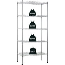 NChanmar 5-Tier Metal Shelving Unit Storage Shelves Metal Shelves 48"x21"x12" Heavy Duty Metal Storage Rack Wire Rack NSF Height Adjustable for Home Kitchen Bathroom Garage Shelving(Chrome)
