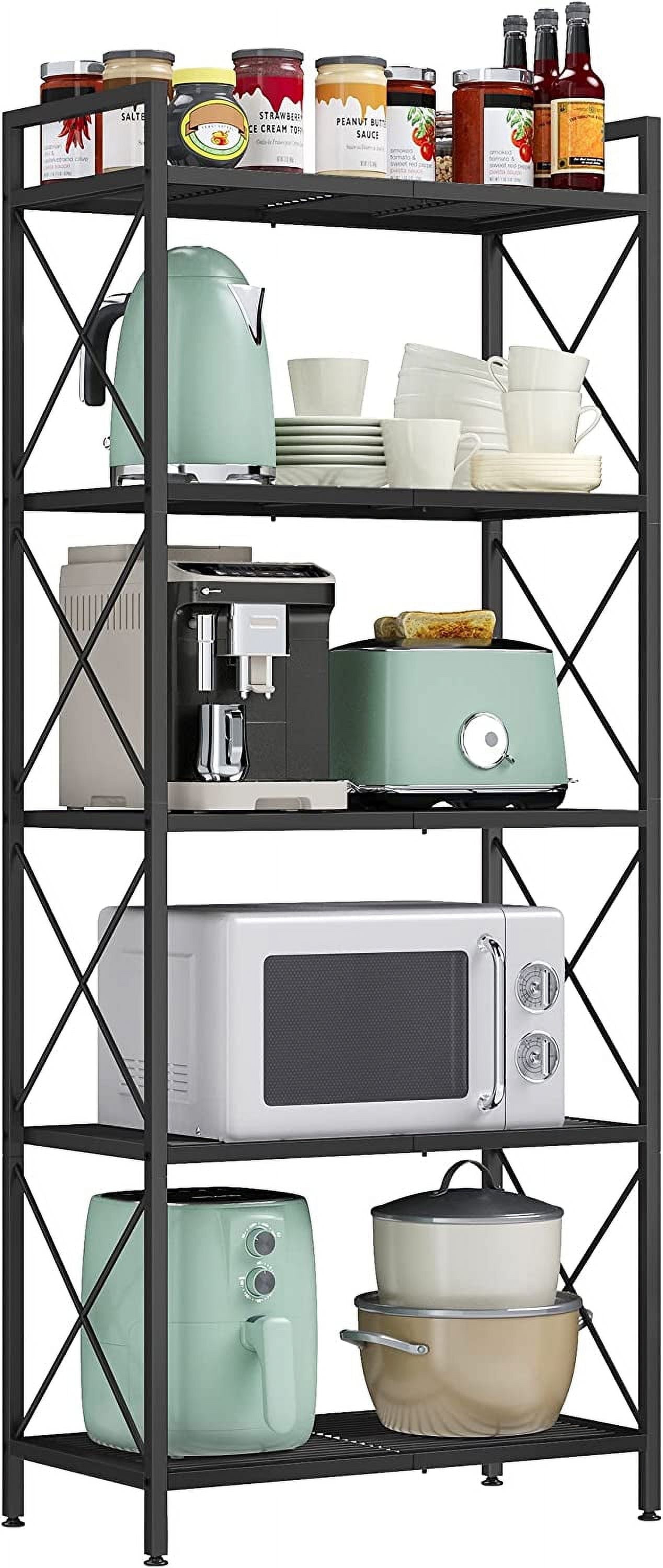 SONGMICS Heavy Duty Steel 5-Tier Metal Storage Rack with X Side Frames ...