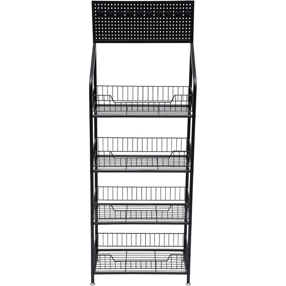 5-Tier Metal Storage Shelves with Hooks,Standing Shelf Units Free Standing Storage Rack for Kitchen, 19.6" L x 10.6" D x55 H Standing Baker's Racks Rolling Wire Rack Shelving for Living Room