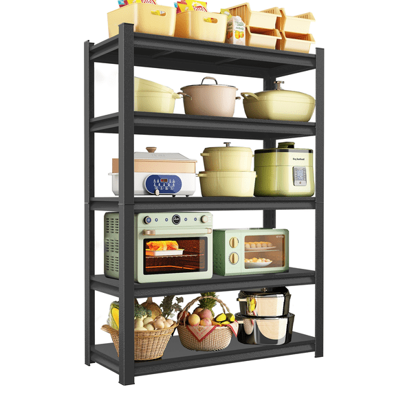 Metal Rackself 5-Tier Metal Storage Shelving, Industrial Utility Rack, Adjustable ...