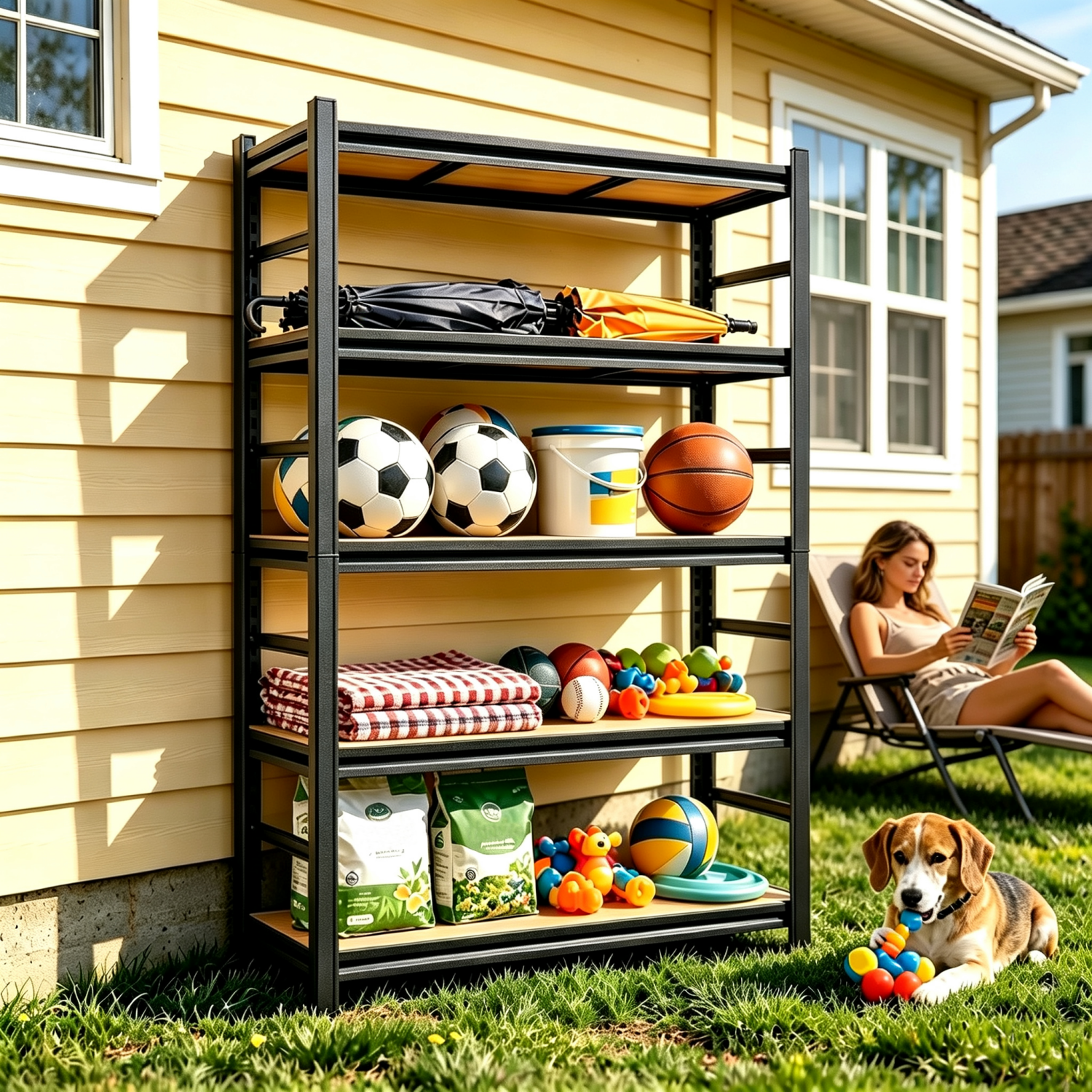 5‑Tier Metal Storage Shelving Unit, 2000 LBS Capacity, Adjustable‑Height Storage Rack, Ideal for Home, Laundry Room, Office, Warehouse, Kitchen, Supermarket and More