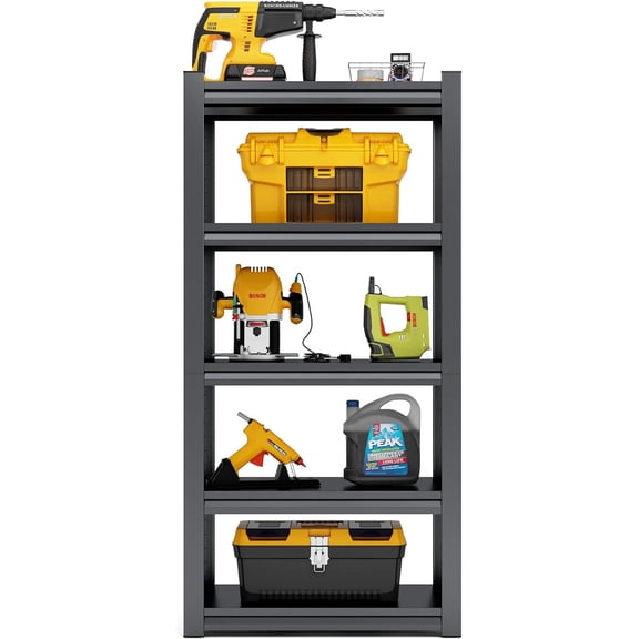 5-Tier Metal Storage Shelving Unit, 31.5W x 15.7D x 63H inches, 2000 lbs Capacity, Boltless Design, Adjustable Shelves, Split-Compatible